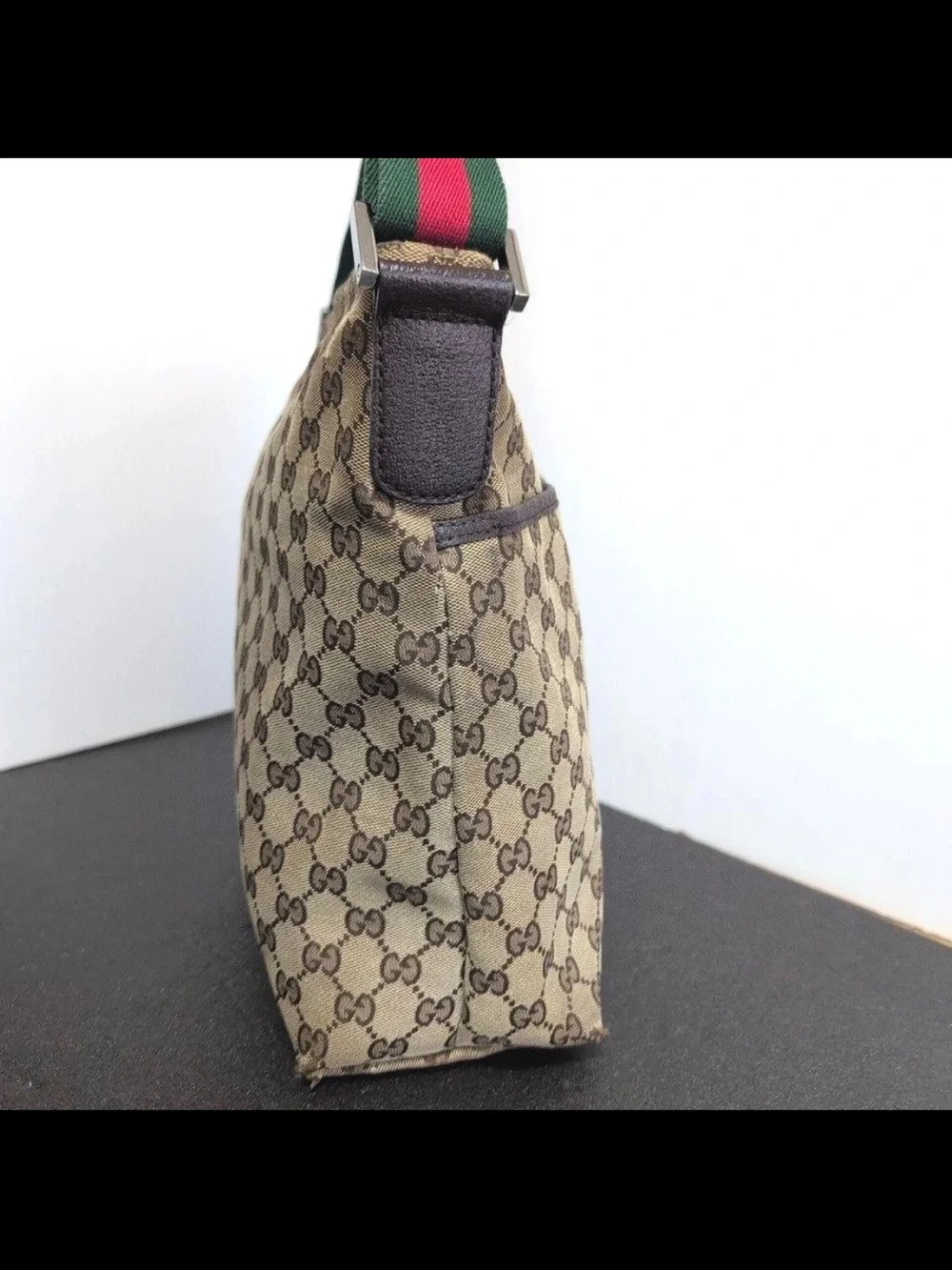 Gucci Beige & Brown Monogram Messenger Bag